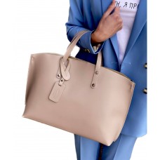 Женская сумка-шопер из натуральной кожи Vera Pelle 0476 тауп