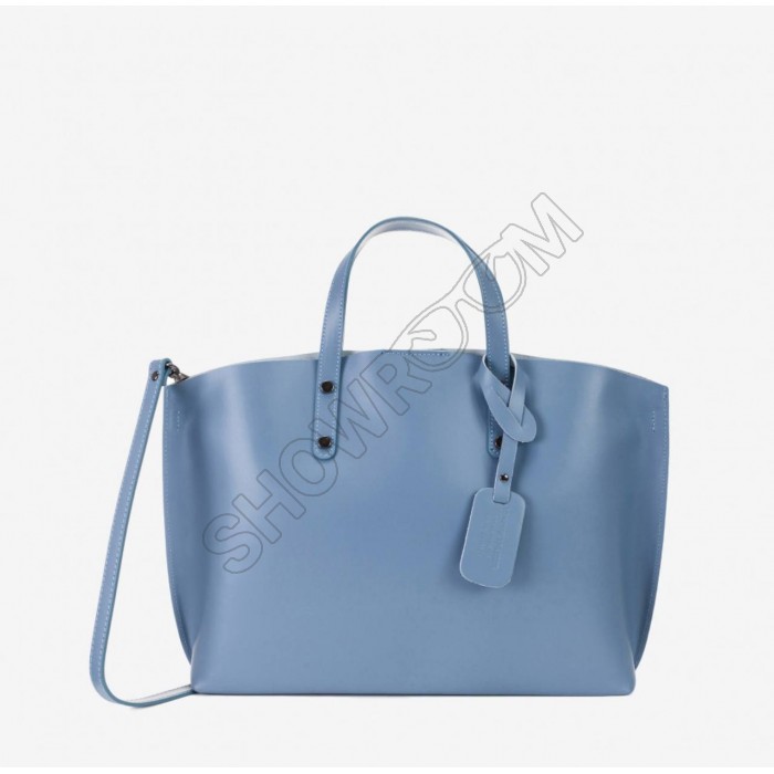 Женская сумка-шопер из натуральной кожи Vera Pelle 0476 синий