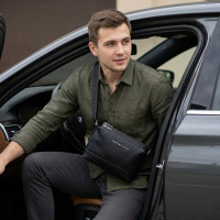 Чоловіча шкіряна сумка на три відділення TH (0614)