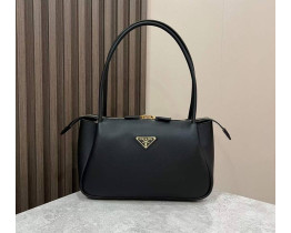 Кожаная брендовая сумочка Pr 0822 black Lux