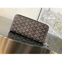 Брендовый кошелек на молнии Goyard (094) коричневый