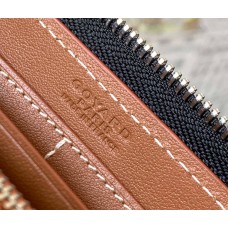 Брендовый кошелек на молнии Goyard (094) коричневый
