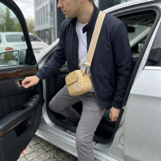 Брендова чоловіча барсетка, сумка на плече Lacoste (1097) brown