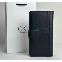  Чоловічий довгий шкіряний гаманець на кнопці Calvin Klein (1342) 