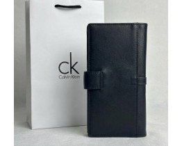 Мужской длинный кожаный бумажник на кнопке Calvin Klein (1342)