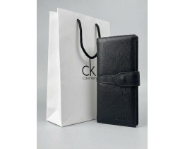 Мужской длинный кожаный бумажник на кнопке Calvin Klein (1342)