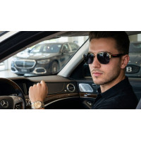 Брендовые мужские солнцезащитные очки PR166VS gold Lux