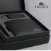 Кожаный мужской кошелек Lacoste c брелком и ручкой (1722-3)