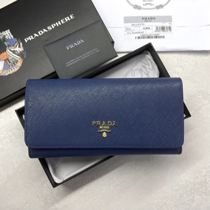 Женский брендовый кожаный кошелек Pr (202) blue