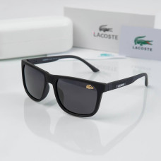 Мужские качественные солнцезащитные очки с поляризацией Lacoste (205) black