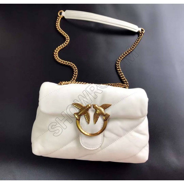 Женская брендовая сумка Pinko Puff (231106) white