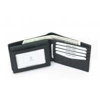Шкіряний чоловічий гаманець Leather Collection (2763) черный RFID защита