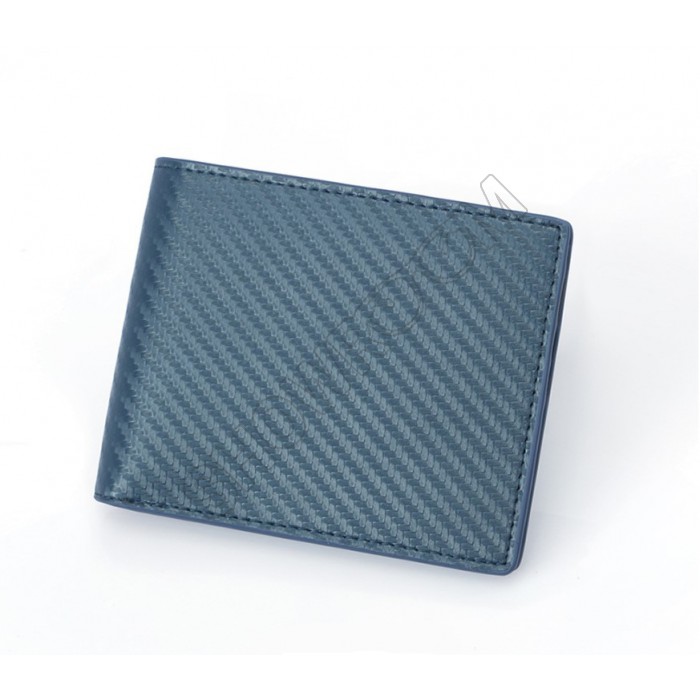 Шкіряний чоловічий гаманець Leather Collection (2763) синий RFID защита