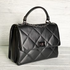 Женская итальянская сумка Laura Biaggi (278) black кожаная