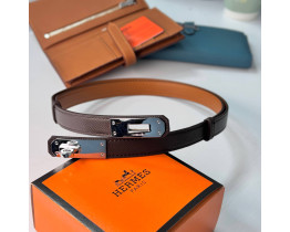 Женский ремень Hermes из натуральной кожи кофейного цвета  (280-2)