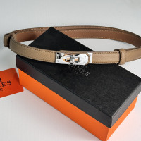 Жіночий шкіряний ремінь Hermes Тауп (280-2)