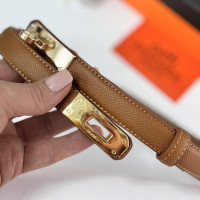  Жіночий коричневий шкіряний ремінь Hermes (280-1)