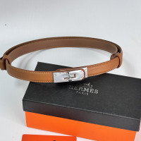  Жіночий коричневий шкіряний ремінь Hermes (280-2)