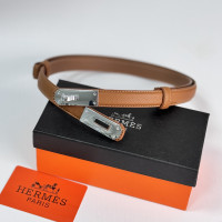  Жіночий коричневий шкіряний ремінь Hermes (280-2)