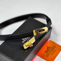  Жіночий чорний шкіряний ремінь Hermes (280-1)