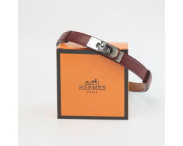 Узкий кожаный женский брендовый ремень Hermes (280-2) бордовый