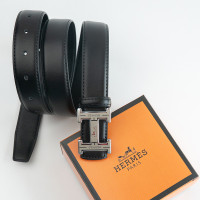  Жіночий чорний шкіряний ремінь Hermes (281-2)