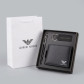 Чоловічий шкіряний гаманець Armani з ручкою і брнелком (3031-3)