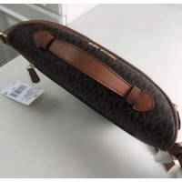 Женская поясная сумка "бананка" МК (3483) brown