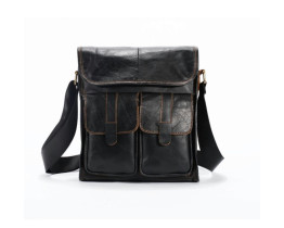 Вместительная мужская сумка Leather Collection (368) кожаная черная