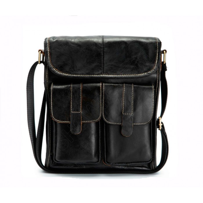 Вместительная мужская сумка Leather Collection (368) кожаная черная