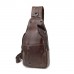 Мужская сумка на грудь (слинг) Leather Collection (371) коричневая