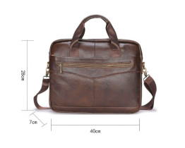 Мужская горизонтальная сумка на плечо Leahter Collection (373) brown