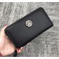 Женский брендовый кожаный кошелек на молнии (38450) black