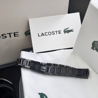 Чорний чоловічий браслет на руку Lacoste (40189)