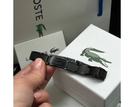 Мужской черный браслет на руку Lacoste (40196)