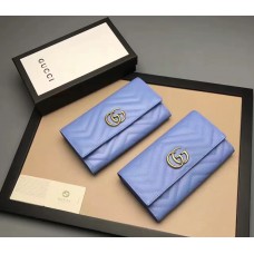  Жіночий шкіряний гаманець GG (443436) блакитний