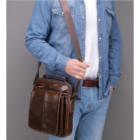 Мужская кожаная сумка на плече Leather Collection (5026) brown