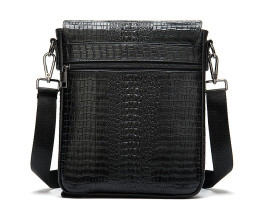 Кожаная мужская сумка с клапаном под рептилию Leather Collection (5061) 
