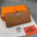  Жіночий коричневий шкіряний гаманець Hermes (H-5123) Lux