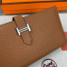  Жіночий коричневий шкіряний гаманець Hermes (H-5123) Lux