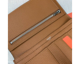  Жіночий коричневий шкіряний гаманець Hermes (H-5123) Lux
