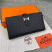  Жіночий чорний шкіряний гаманець Hermes (H-5123) Lux