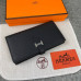  Жіночий чорний шкіряний гаманець Hermes (H-5123) Lux