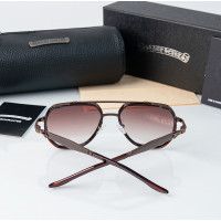 Мужские коричневые солнцезащитные очки Chrome Hearts 5221