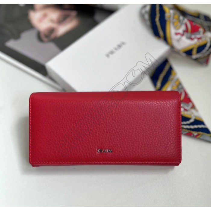 Женский брендовый кожаный кошелек Pr (5242) red