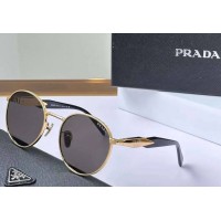 Круглые женские солнцезащитные очки PR (56ZS) gold Lux