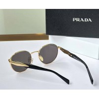Круглые женские солнцезащитные очки PR (56ZS) gold Lux