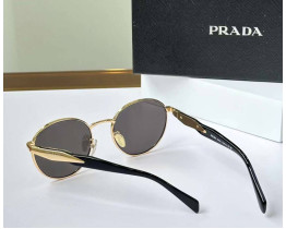 Круглые женские солнцезащитные очки PR (56ZS) gold Lux