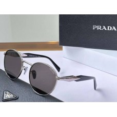 Круглые женские солнцезащитные очки PR (56ZS) silver Lux