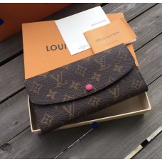  Жіночий шкіряний гаманець Louis Vuitton (60136) crimson Lux